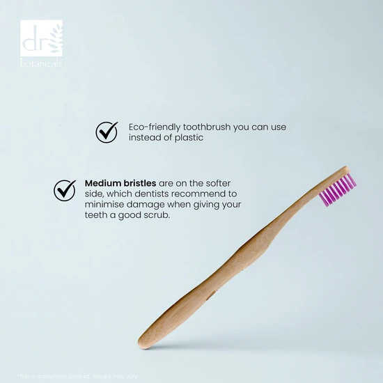 Dr Botanicals Bamboo Toothbrush Purple Twin Value Savings Pack