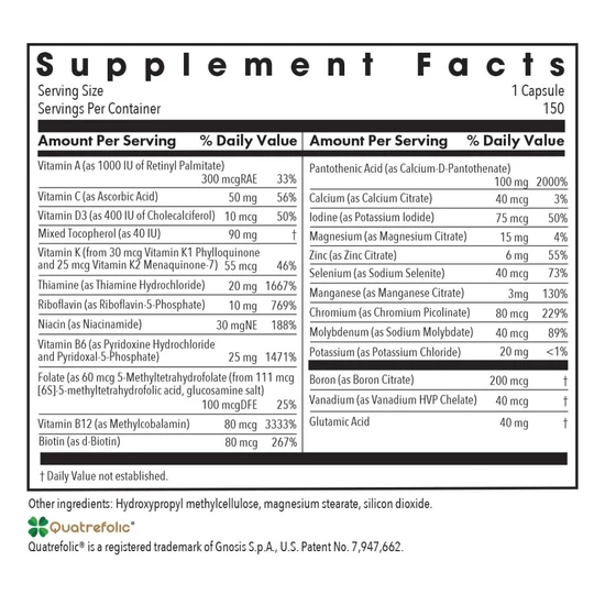 Allergy Research Group Multi-Vi-Min Without Copper & Iron Capsules 150 Capsules