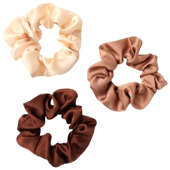 Molly And Rose Small Three Tonal Brown Scrunchies