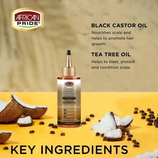 African Pride Black Castor Miracle Hair & Scalp Sealing Oil 177ml