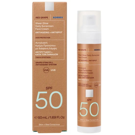 Korres Red Grape Sheer Glow Face Sunscreen SPF 50 50ml