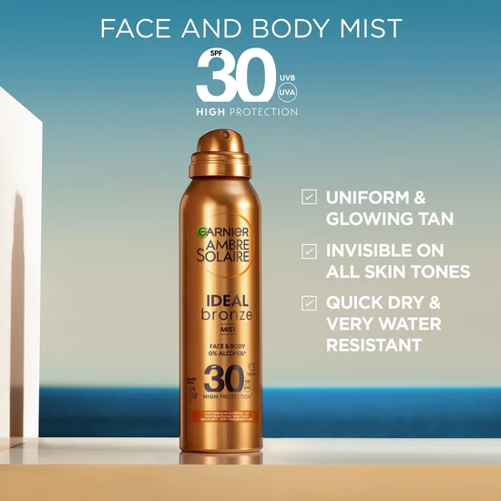 Garnier Ambre Solaire Ideal Bronze Face Body Mist SPF 30 150ml