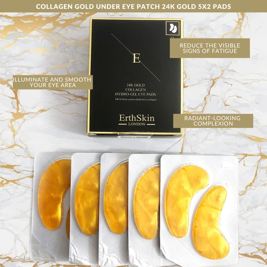 Erth Skin London Collagen Gold Under Eye Patch 24k Gold 5X2 Pads