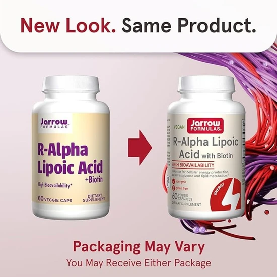 Jarrow Formulas R-Alpha Lipoic Acid + Biotin 60 Capsules