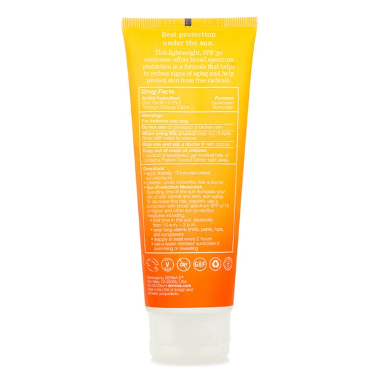 Derma E Sun Defence Clear Zinc Sunscreen SPF 30 For Body 113g