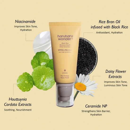 Haruharu Wonder Black Rice Moisture Airyfit Daily Sun Cream SPF 50 50ml