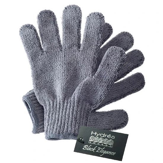 Hydrea London Bamboo Carbonised Exfoliating Shower Gloves