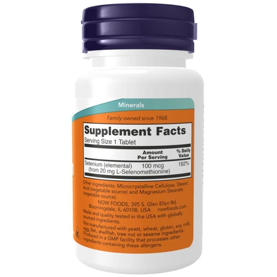 NOW Foods Selenium 100mcg - 100 tabs
