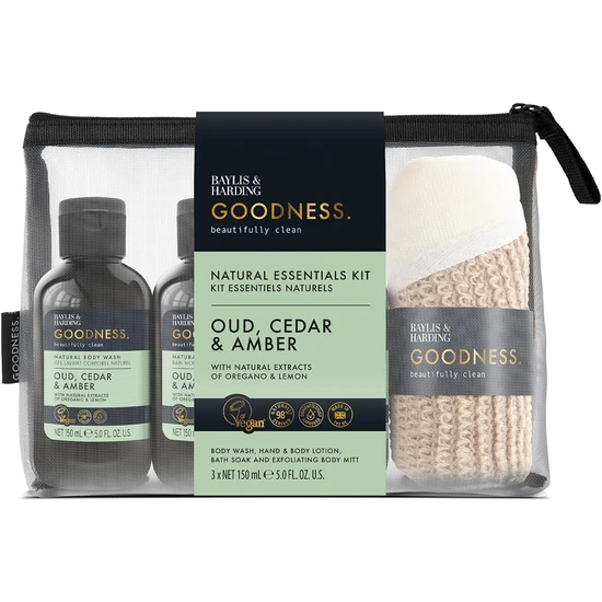 Baylis & Harding Goodness Oud, Cedar & Amber Essentials Gift Set
