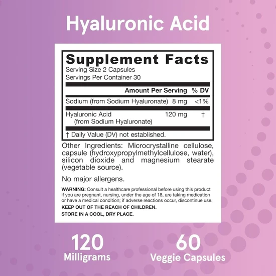Jarrow Formulas Hyaluronic Acid Vegicaps 60 Vegicaps