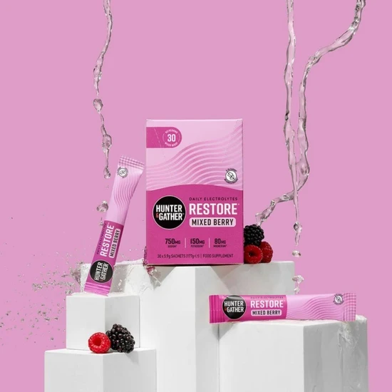 Hunter and Gather Restore Mixed Berries Electrolyte Sachets 30 Sachets