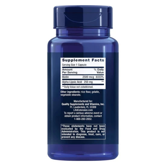 Life Extension Alpha-Lipoic Acid With Biotin 60 Capsules
