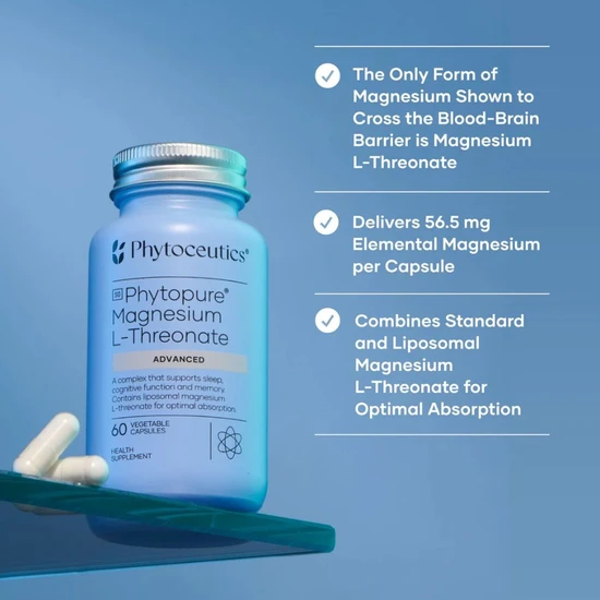 Phytoceutics Phytopure Magnesium L-Threonate Advanced Capsules 60 Capsules