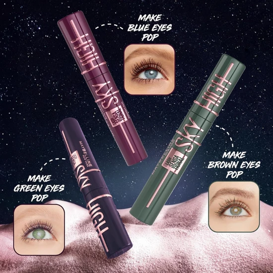 Maybelline Lash Sensational Sky High Glitter Top Coat Mascara Space Diamond