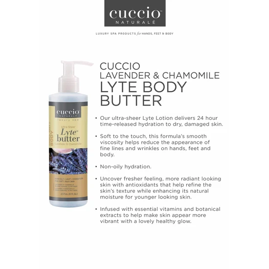 Cuccio Lavender & Chamomile Lyte Body Butter 237ml