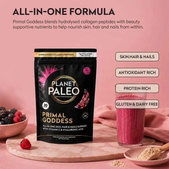 Planet Paleo Primal Goddess Collagen Powder Berry 254g