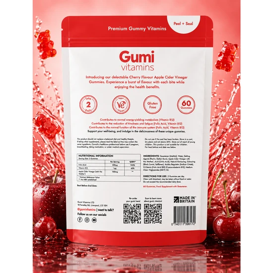 Gumi Vitamins Detox Apple Cider Vinegar 60 Gummies