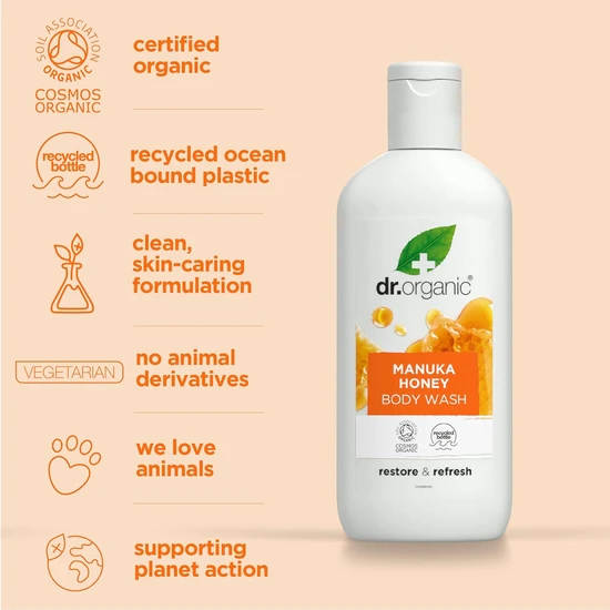 Dr. Organic Manuka Honey Restore & Refresh Body Wash 250ml