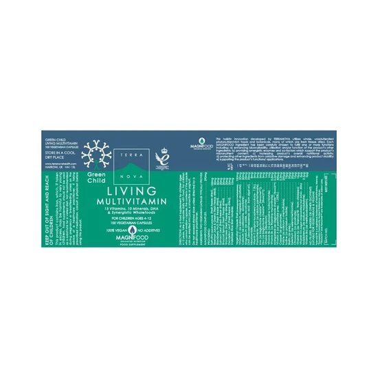Terranova Green Child Living Multivitamin Vegicaps 100 Vegicaps