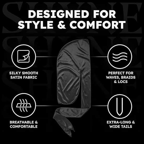 SHYNE Silky Durag For Braids & Locs one size fits all