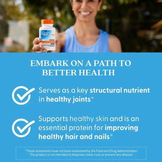 Doctor's Best MSM With OptiMSM 1000mg Capsules 180 Capsules