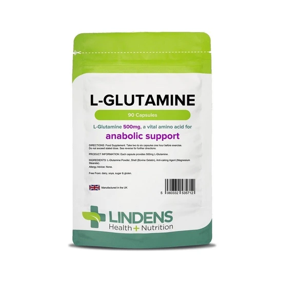 Lindens L-Glutamine 500mg Capsules 90 Capsules