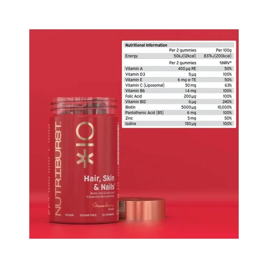 Nutriburst Hair Skin & Nails Gummies 60 Gummies