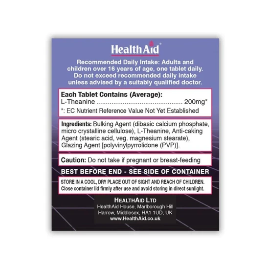 Health Aid L-Theanine 200mg Tablets 60 Tablets