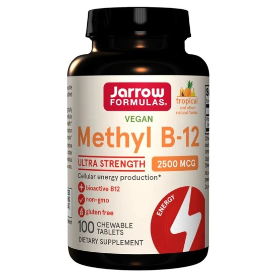 Jarrow Formulas Methyl B-12, 2500mcg Vegan Chewable Tabs 100 Tablets