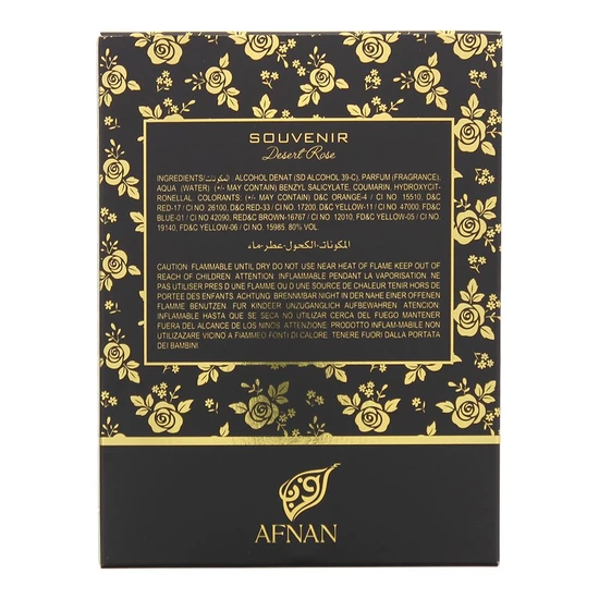 Afnan Souvenir Desert Rose Eau De Parfum 100ml