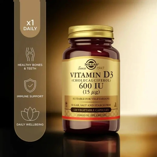 Solgar Vitamin D3 15ug 600iu Vegicaps 120 Vegicaps