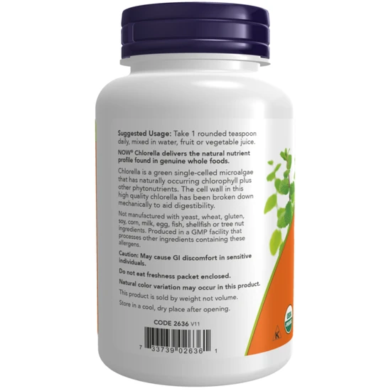 NOW Foods Chlorella Organic Pure Powder 113g