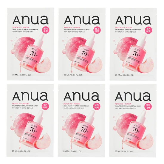 ANUA Peach 70 Niacin Serum Mask 6 x 25ml