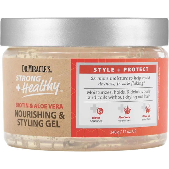 Dr. Miracle's Strong Plus Healthy Biotin & Aloe Vera Nourishing & Styling Gel 340g