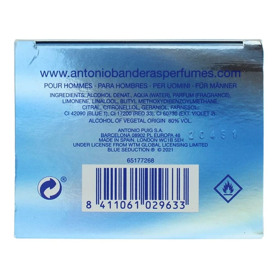 Antonio Banderas Blue Seduction Wave For Men Eau De Toilette 100ml