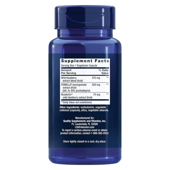 Life Extension Blueberry Extract With Pomegranate 60 Veg Caps