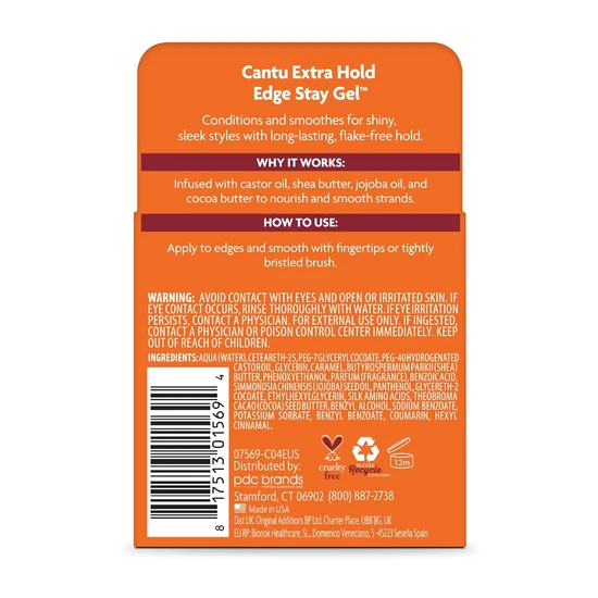 Cantu Shea Butter For Natural Hair Extra Hold Edge Stay Gel 64g