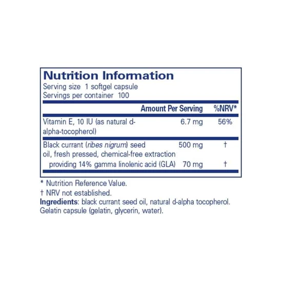 Pure Encapsulations Black Currant Seed Oil 100 Softgels