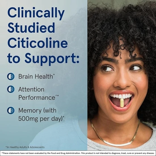 Jarrow Formulas Citicoline CDP Choline 250mg Capsules 60 Capsules