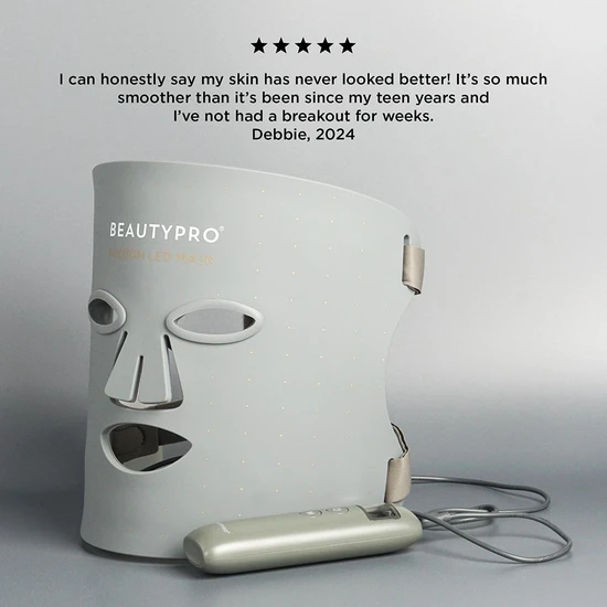 BeautyPro Photon LED Light Therapy Facial Mask Grey