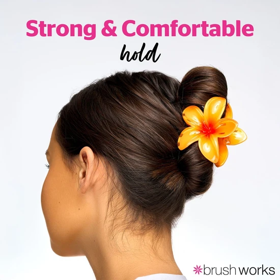 Brushworks Bright Flower Claw Clips x3