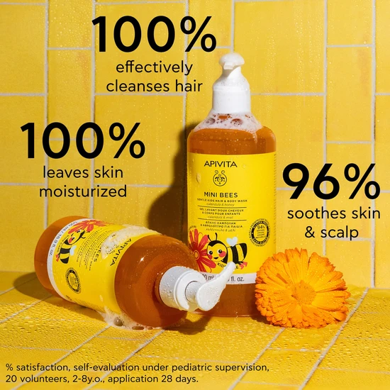 APIVITA Mini Bees Gentle Kids Hair & Body Wash Calendula & Honey 500ml
