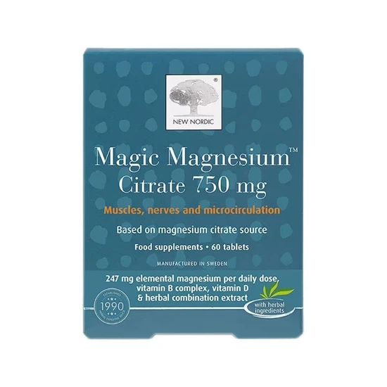 New Nordic Magic Magnesium Citrate 750mg Tablets 60 Tablets