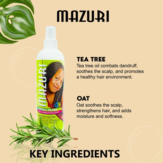 Mazuri Kids Bubble Braids Mild Conditioning Spray 355ml
