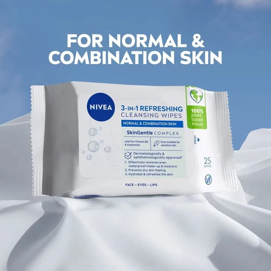 Nivea 3-In-1 Refreshing Cleansing Wipes 25 Wipes