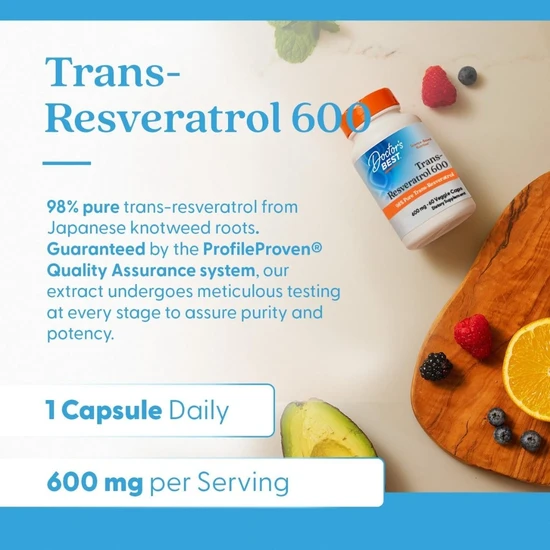 Doctor's Best Trans-Resveratrol 600 600 mg - 60 Veg Caps