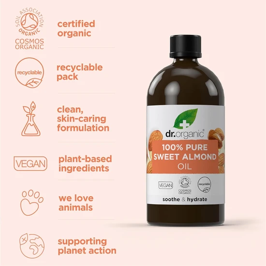 Dr. Organic Soothe & Hydrate Pure Sweet Almond Oil 100ml