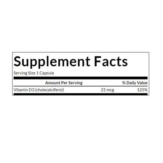 Swanson Vitamin D3 1000iu Capsules 60 Capsules