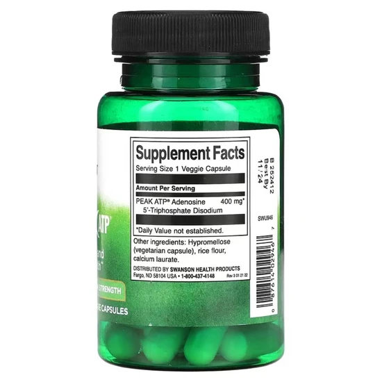 Swanson Peak ATP Maximum Strength Capsules 30 Capsules