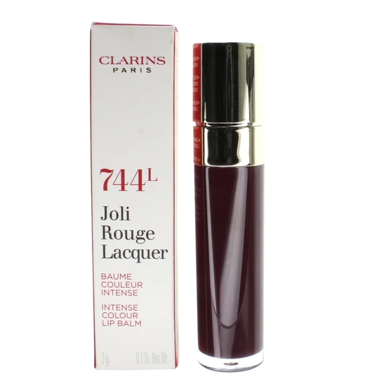 Clarins Joli Rouge Lacquer Intense Colour Lip Balm 744l Plum